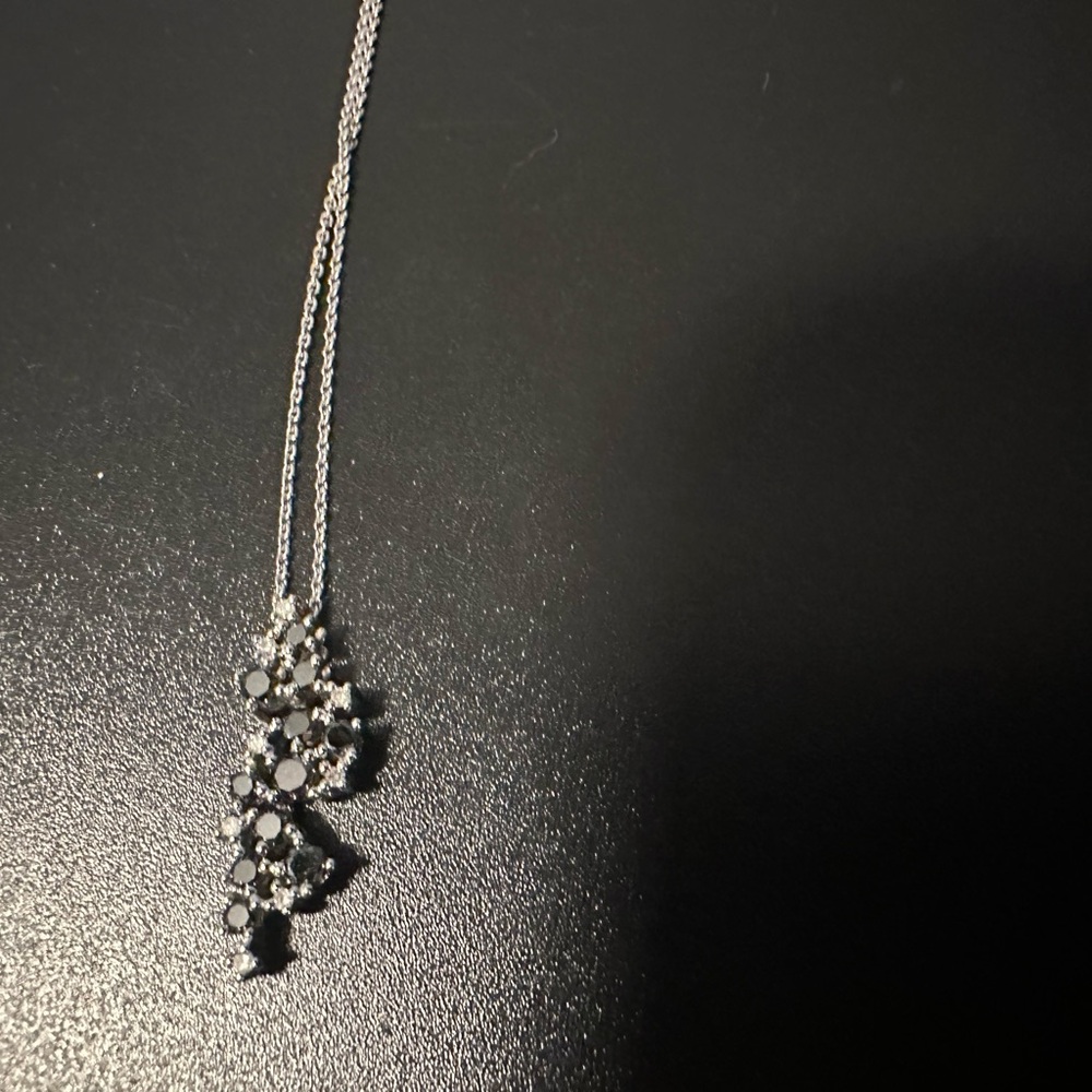 Black and White diamond 14k white gold necklace.
